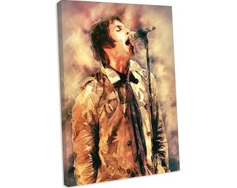 Liam Gallagher Oasis Portrait Framed Canvas Art Picture Ready To Hang