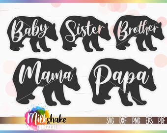 Bear Family Svg Etsy