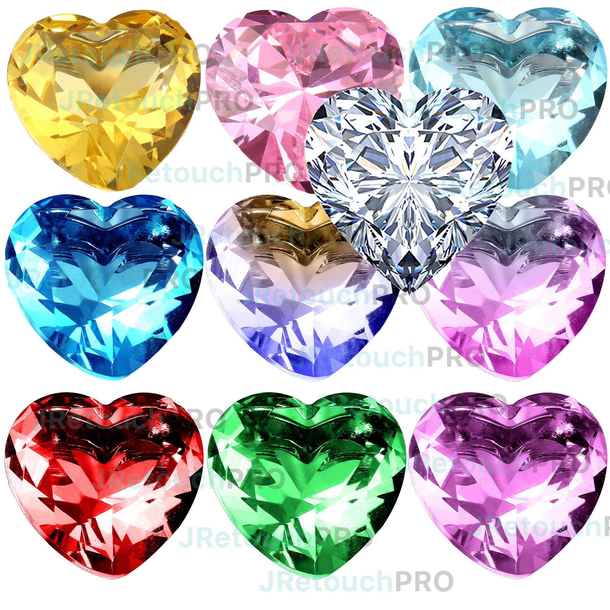 Heart shaped gems ClipArt Gemstone clipart | Etsy