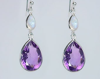 Amethyst Moonstone Fanciful Earrings