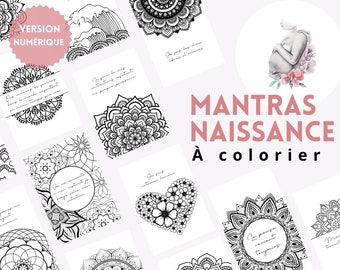 DIGITAL VERSION - 14 coloring birth mantras mandala