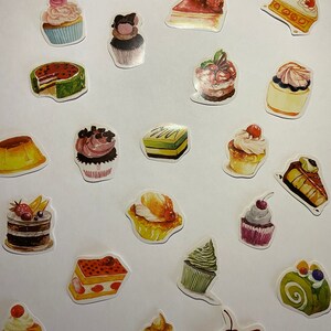 Set de Pegatinas de Muffins y Tartas con 49 piezas y Postres (42) Tartas, Tartas, Waffles