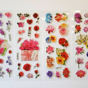 8x Autocollants 3D Rose pour enfants - Agréable au toucher pour les petites mains