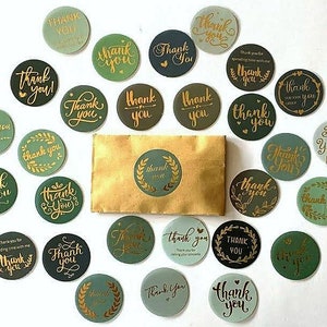 Bedankt – Bedankt 46 stickers in groen en goud om dankjewel te zeggen (9)