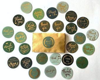 Dankeschön – Thank you 46 Sticker in grün und gold um Danke zu sagen (9)