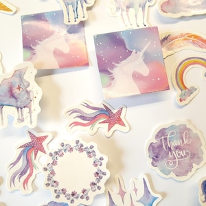 Unicorn Magic 46 autocollants dans un ensemble