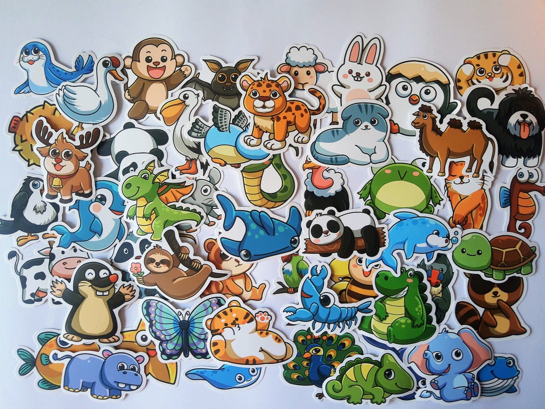 50x Animals Dog Stickers Stickerbomb Hand-bagged Children Crafts Boys ...