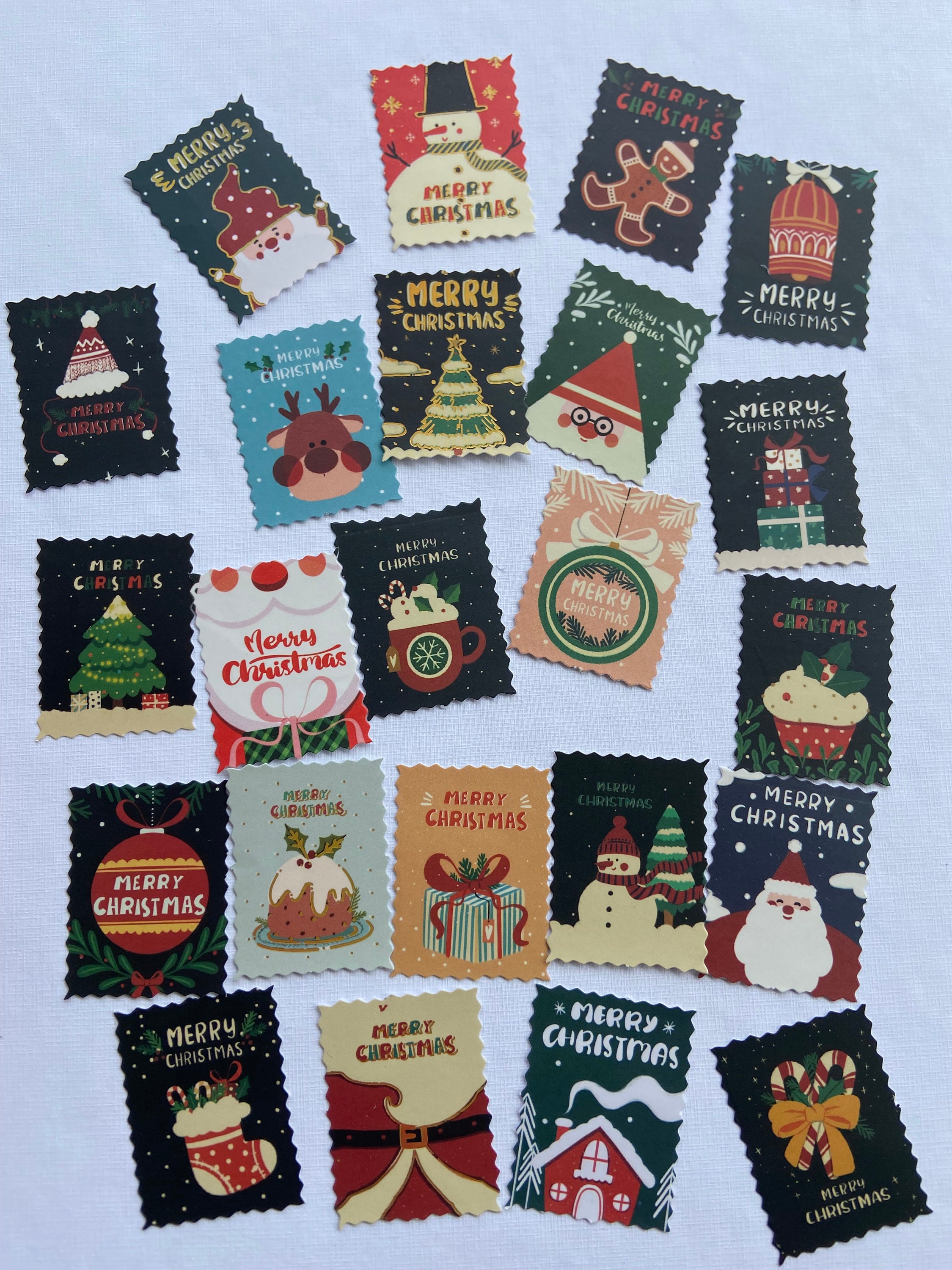 Mini Christmas Bauble Rubber Stamps for Card Making. 