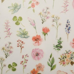 Dekosticker Rosa Blütenfest - Aufkleber Sticker Blumen Floral Sommer rosa Blätter pastell Blüte  washi