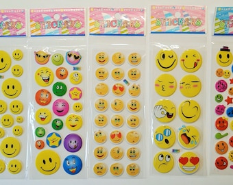 Lächeln Smily versch 3D Smiley Smilies Sticker Aufkleber Gesichter 14Stück 