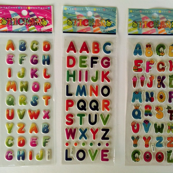8 x Buchstaben Sticker Aufkleber für Kinder - Tolle Haptik für kleine Hände