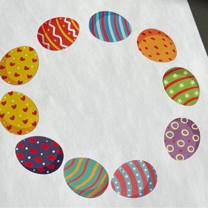 Huevos de Pascua coloridos: 18 pegatinas en un set (204)