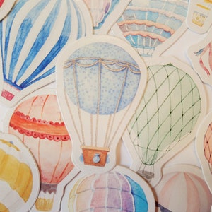 45 Heißluftballon Sticker als Set  - Aufkleber Saisonal Jahreszeiten Herbst Ballon Ball Drachen Taufe und Kinderalbum