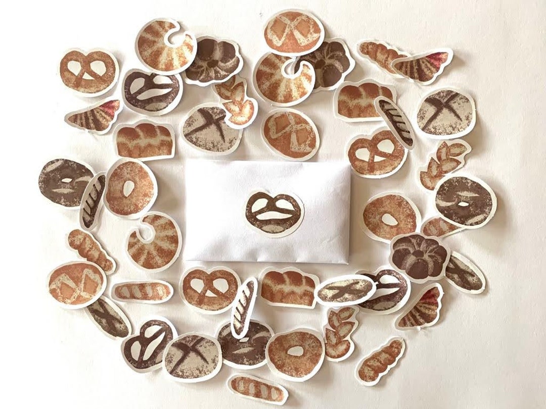 Bread Rusk Sticker 46 Baked Goods Baker Stickers as a Set Stickers Bread Rolls Money Rolls ...