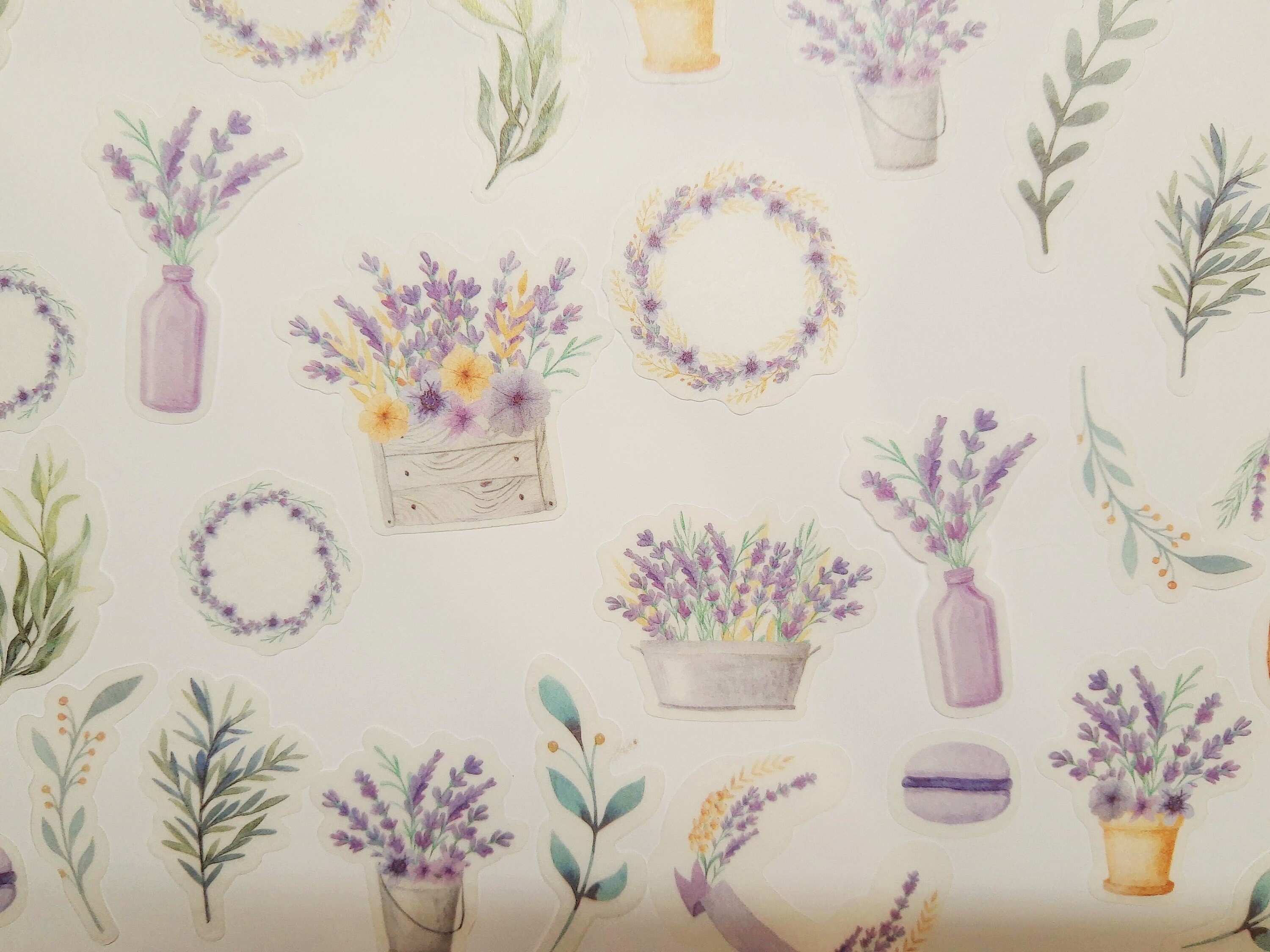 40 Pieces Lavender Stickers as a Set - Stickers Washi Provence Violet ...