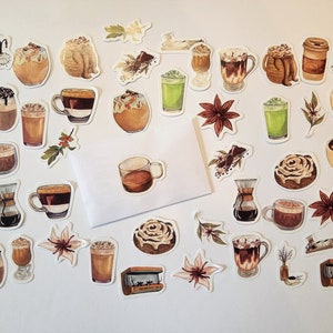 45x Adesivi Cappuccino-Time-Out Set di adesivi Caffè Torta Espresso Cioccolato - Adesivi per il tuo calendario e diario
