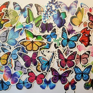 50 Stickerbombe Sommer Schmetterlinge Aufkleber basteln Blumen Frühling Ostern  scrapbooking Bujo Bulletjournal bullet journal washi