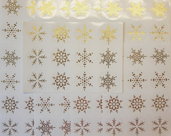 60 golden snowflakes transparent - sticker transparent Bujo gift Christmas Santa Claus decoration