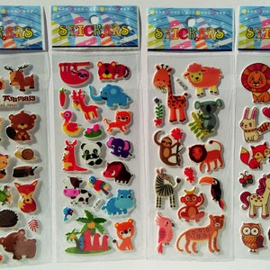 Juego de pegatinas de dibujos animados para niños y niñas, pegatinas  impermeables de animales del Zoo
