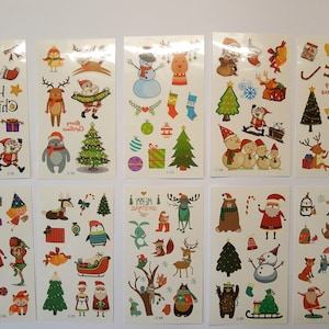 10x Tatuajes de Navidad Tatuajes para niños No tóxicos Navidad Cumpleaños temporal para niños Dulces de cumpleaños para niños