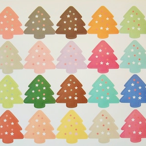 100 Tannenbäume Weihnachten Aufkleber Sticker Basteln