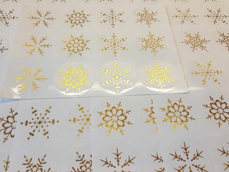 5 Bögen Goldene Schneeflocken Aufkleber - Weihnachtsdekoration Für Karten, Geschenke Und Wände