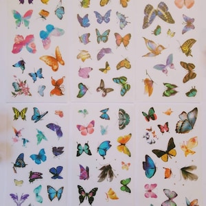 6 fogli adesivi farfalle come set - Adesivi Washi Bujo Primavera Estate