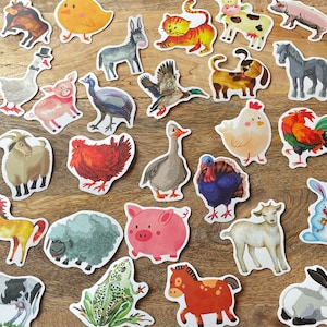 Stickerbombe Bauernhof - 50 große Bauernhoftiere Sticker im Set