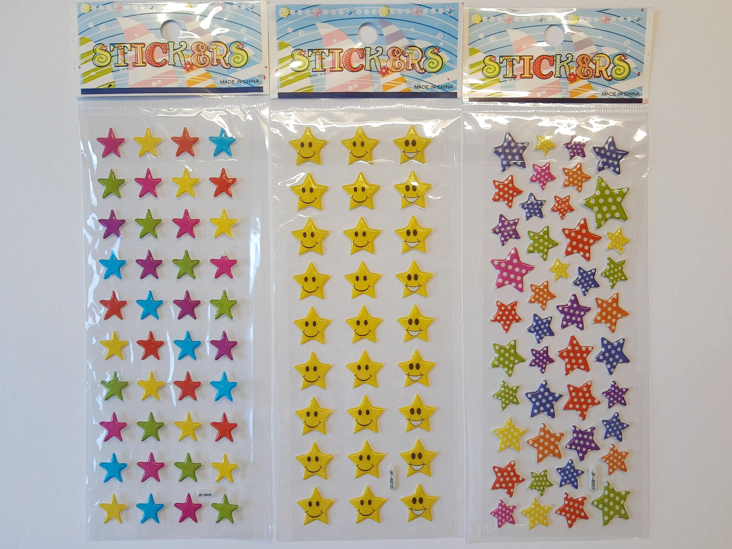 3x Star 3D Stickers for Kids Great Feel for Little Hands 