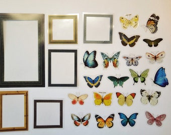 Butterfly collection sticker transparent - sticker transparent Bujo set summer balcony decoration vase insects butterfly