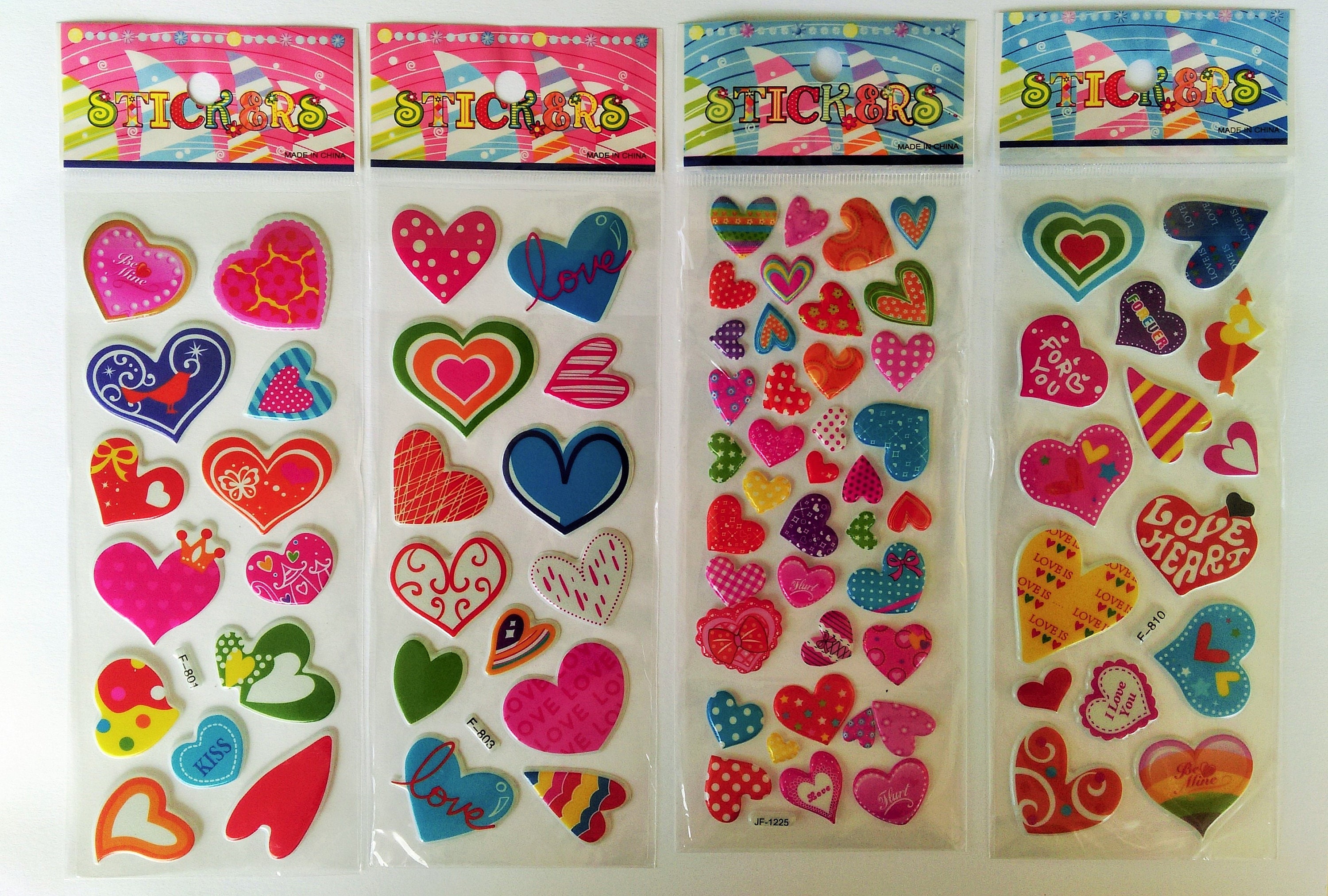5x 3D Heart Sticker Stickers for Kids Great Feel for Little Hands Mother's  Day 
