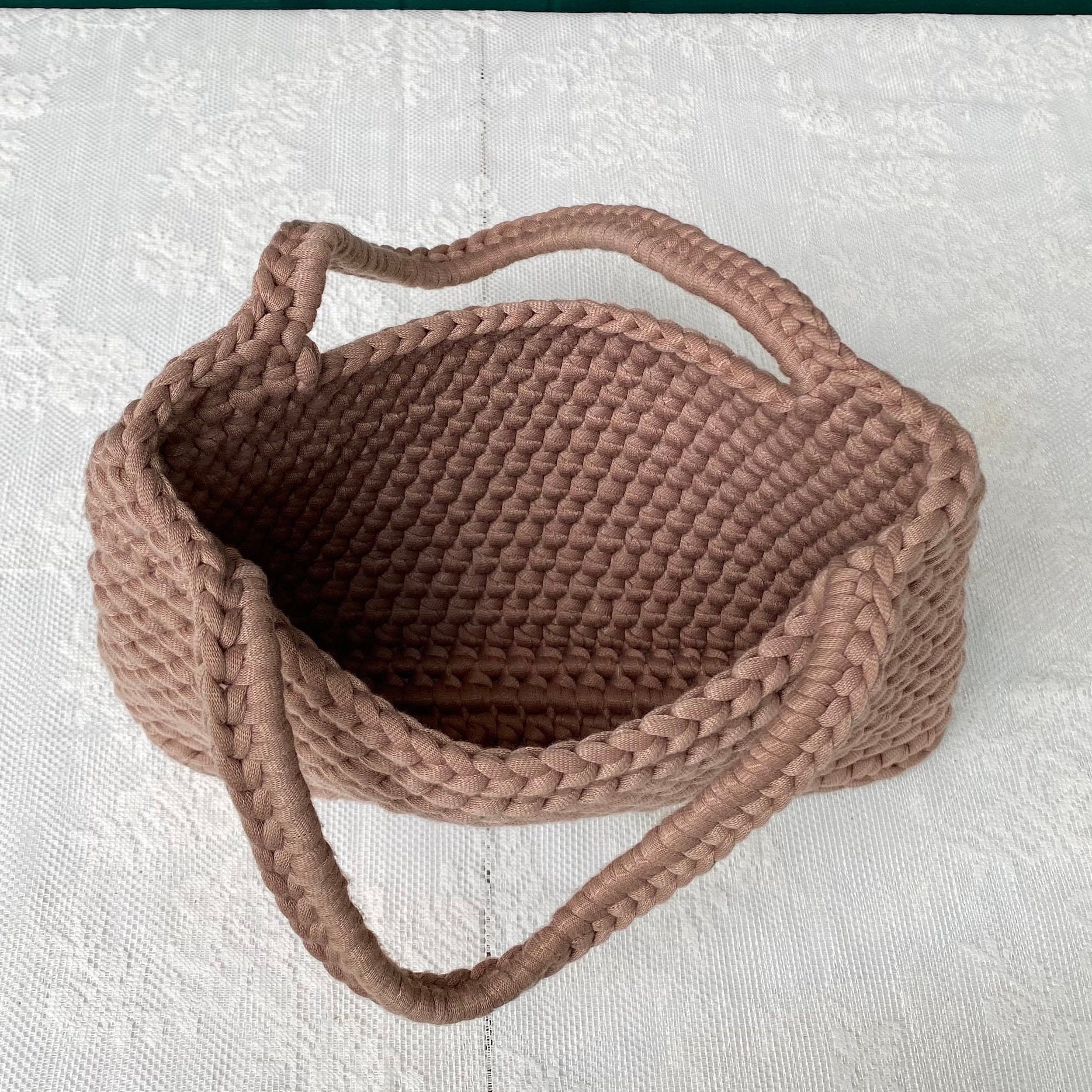 Crochet Tote Bag - Tan