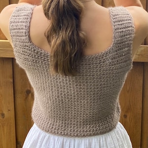 Willa Taupe Crochet Tank