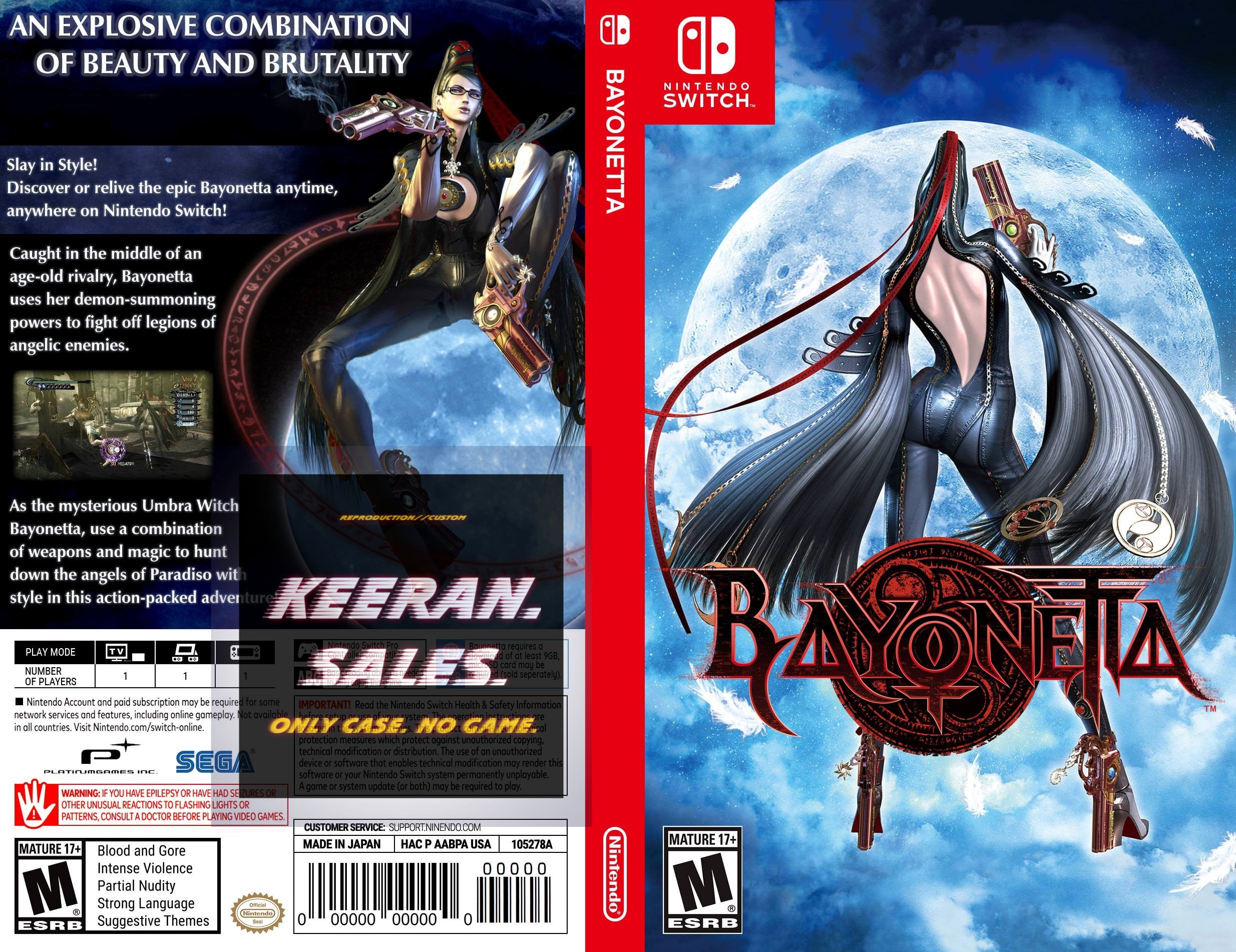 Bayonetta Custom Nintendo Switch Cover *No Game