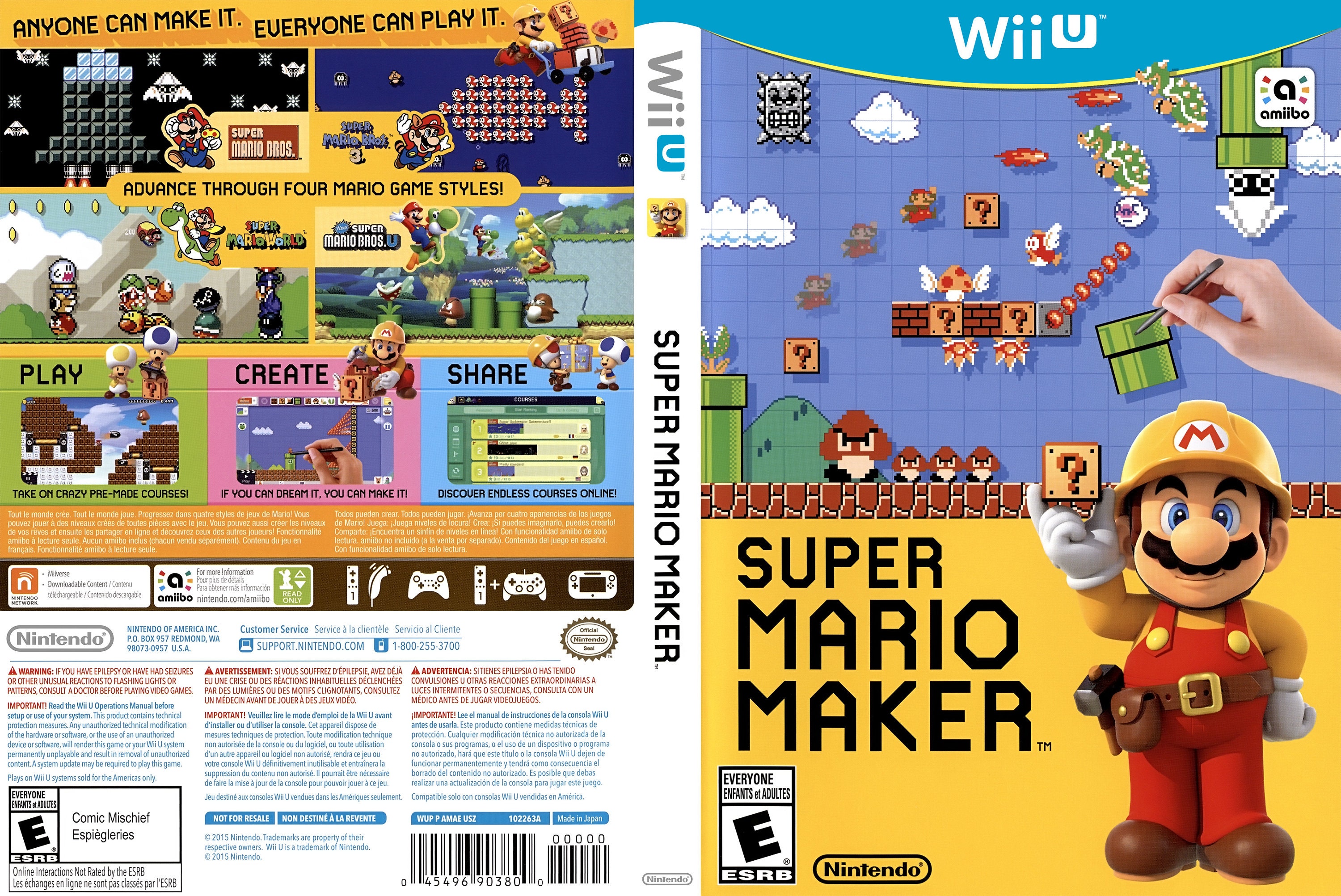 Custodia personalizzata Super Mario Maker Wii U Nessun gioco incluso SOLO  custodia - Etsy Italia