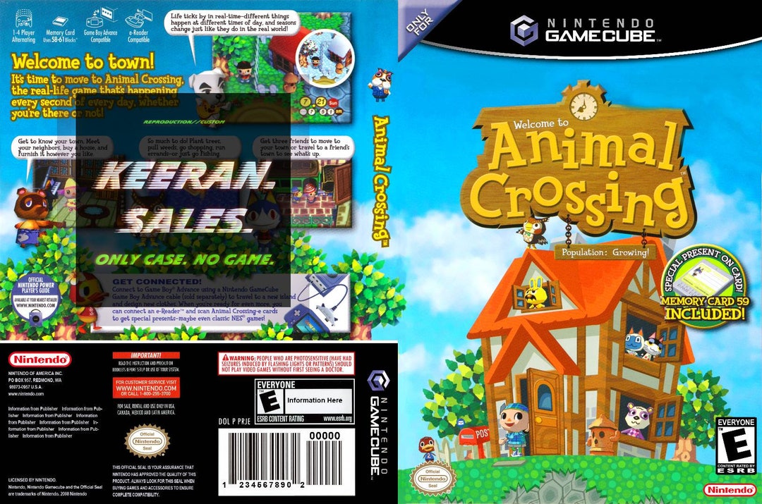 Animal Crossing *only Case No Game in Gamecube Case Reproduction