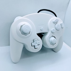 Custom Made GameCube Controller, NGC White on White Gamepad For Game Cube, Wii, Wii U & Switch