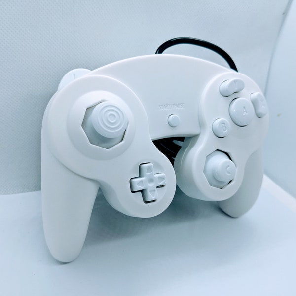 Controlador GameCube hecho a medida, NGC blanco sobre blanco Gamepad para Game Cube, Wii, Wii U y Switch