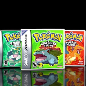 Pokemon Leaf Green Fire Red & Emerald GameBoy Advance Case GBA Custom 3 Cases Pack