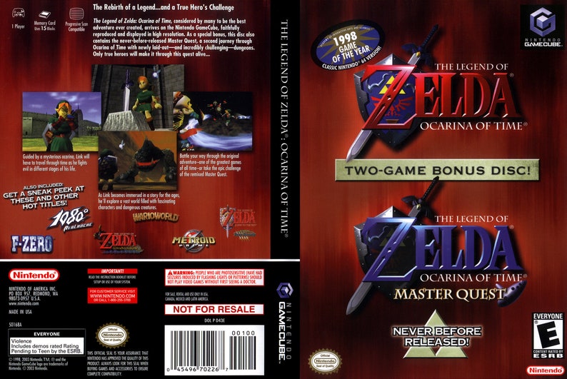 Legend of Zelda Single Disc GameCube Nintendo NO GAME Case Only Reproduction Orcarina Of Time