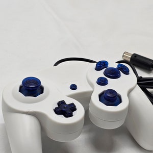 Maßgefertigter GameCube Controller, NGC Crystal Blue on White Gamepad Für Game Cube, Wii, Wii U & Switch