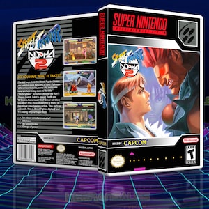 Street Fighter Alpha 2 SNES-gamecase, geen game inbegrepen