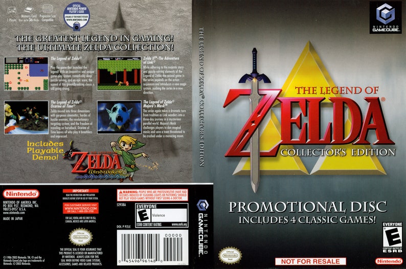 Legend of Zelda Single Disc GameCube Nintendo NO GAME Case Only Reproduction Collectors