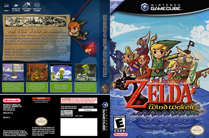 Legend of Zelda Single Disc GameCube Nintendo NO GAME Case Only Reproduction Wind Waker ALt