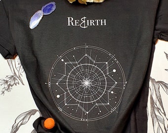 Licht gecodeerde, Fairtrade, organische T-shirt jurk - Wedergeboorte/Nieuwe Aarde - Spirituele Kleding