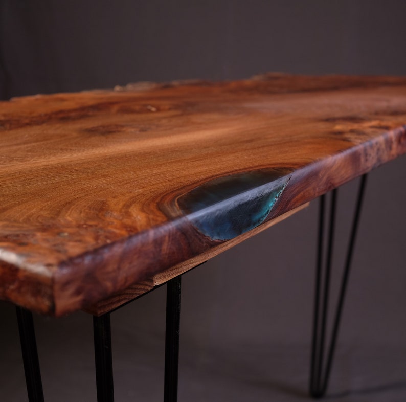 Live Edge Custom Desk With Hairpin Legs for Office or Bedroom Etsy UK