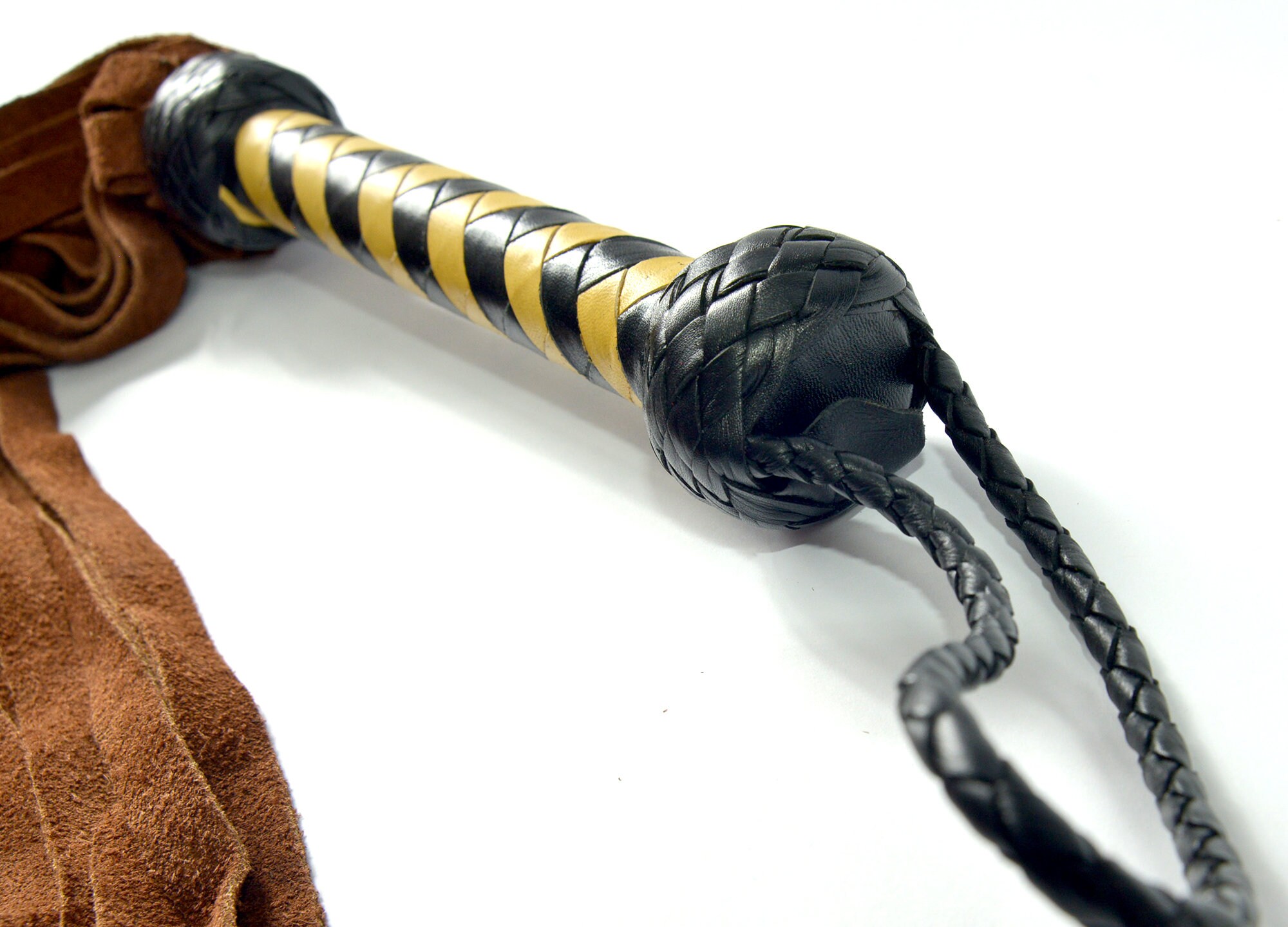 Real Genuine Cowhide Suede Leather Flogger 25 Falls Brown Etsy