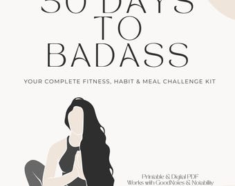 30-Day Fitness Planner and Habit Tracker Bundle | Printable & Digital Download | Goodnotes, Notability, iPad Compatible