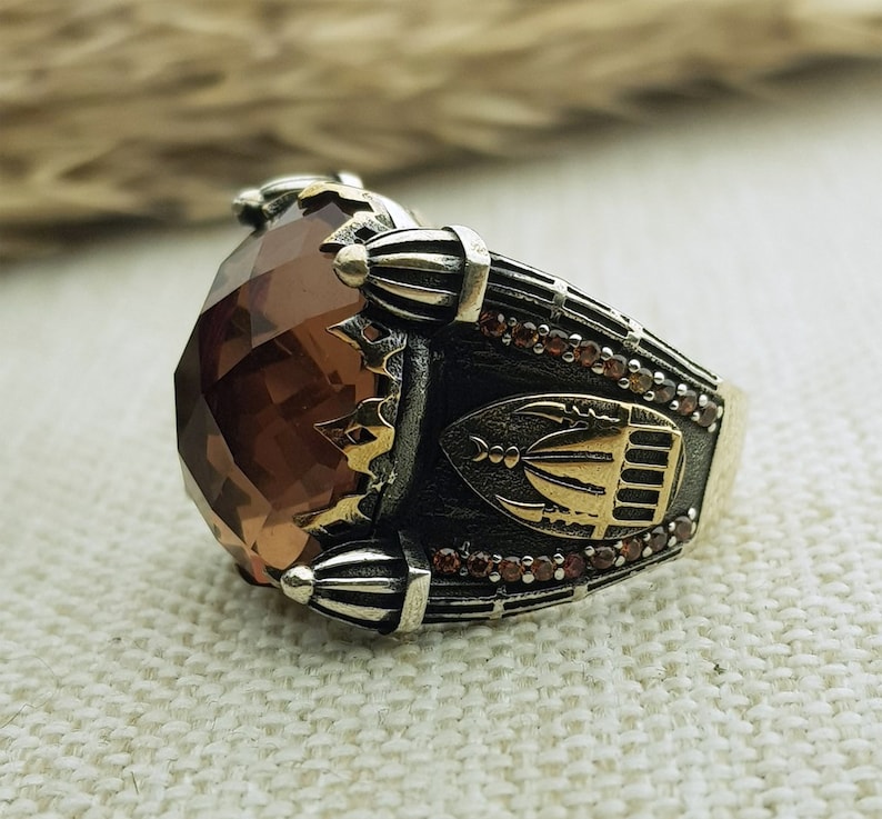 Mens Zultanite Stone Mosque /& Minaret Design Silver Ring Islamic Jewelry Gift for Him Turkish Handmade Silver Men Mosque Sultan Ring