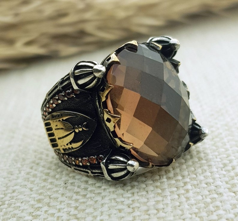 Mens Zultanite Stone Mosque /& Minaret Design Silver Ring Islamic Jewelry Gift for Him Turkish Handmade Silver Men Mosque Sultan Ring